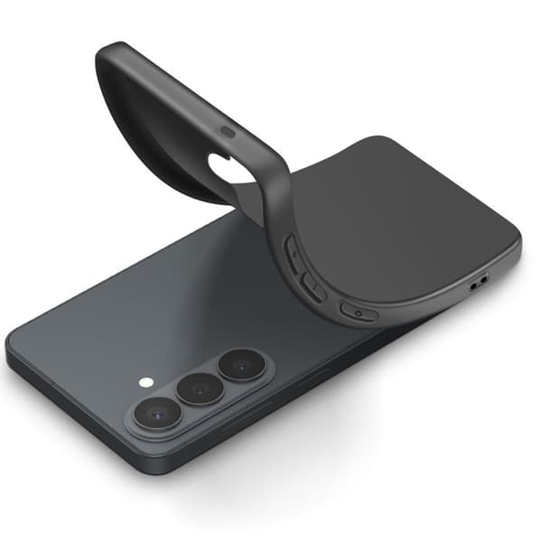 Cover til Galaxy S26 Plus Mat Finish i Blødt Silikone Sort Svart
