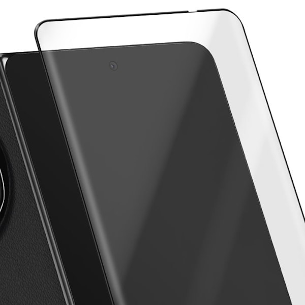 Skræm beskyttelse i hærdet glas til Huawei Mate X6, ridsefrit 9H, sort klæbende kant. Svart