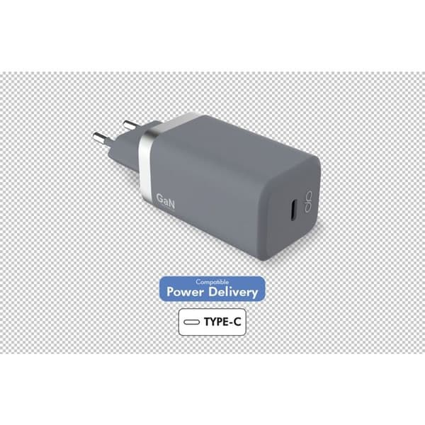 Kotilaturi Force Power USB C 65W älypuhelimelle, tummanharmaa Kolgrå