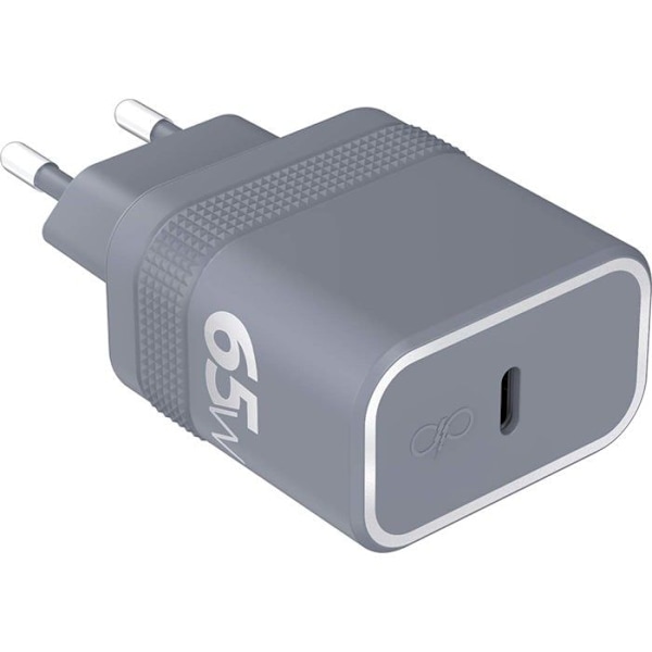 Laddare - Force Power - USB C 65W - Smartphone - Mörkgrå - 2 års garanti Kolgrå