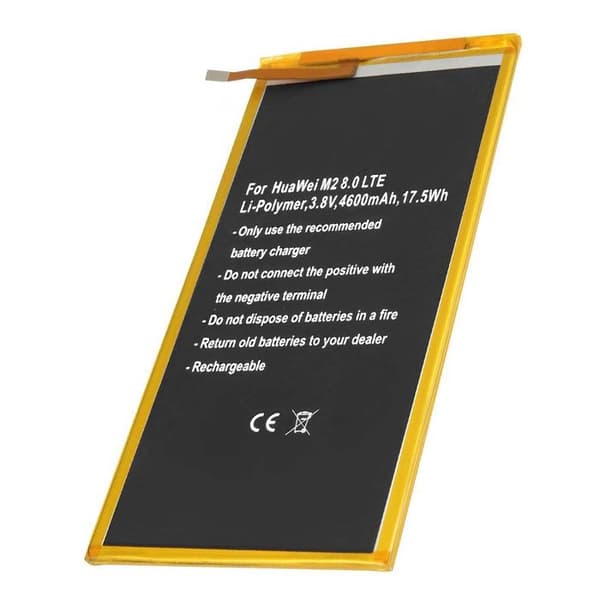 Batteri - AVIZAR - Huawei M2 8.0 LTE - Li-Polymer 4600mAh - 3.8V - Sort/Gul Gul