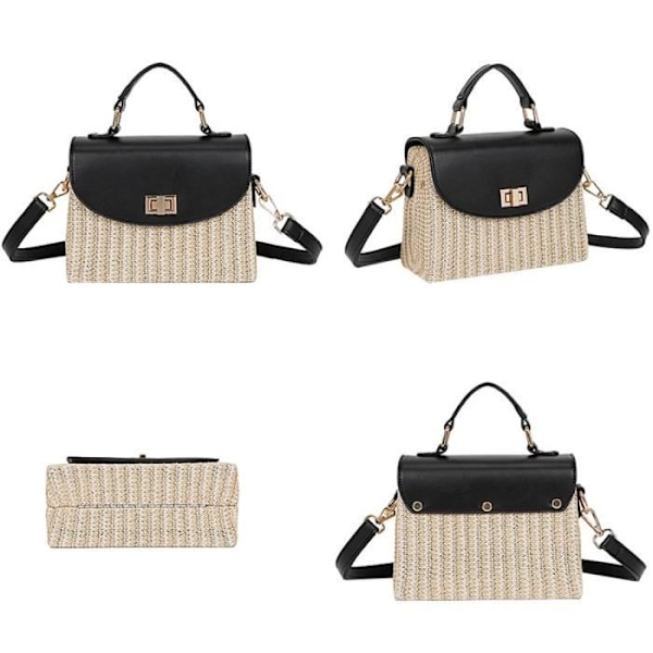 Chic Bicolour Axelremsväska för Kvinna Gallantry Svart Beige