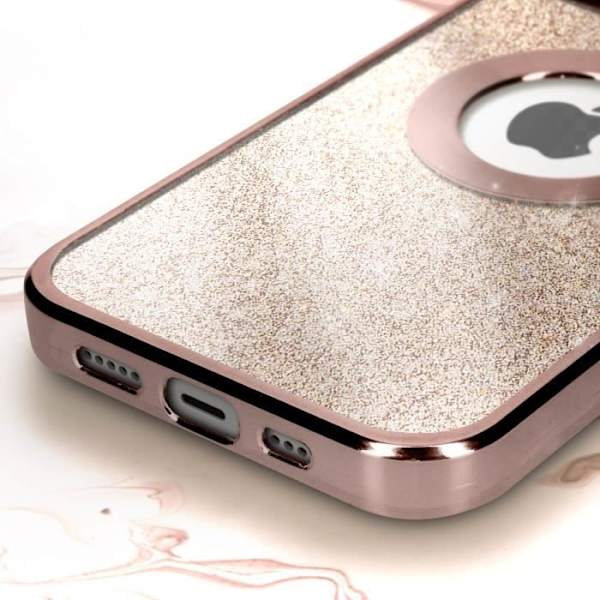 Skal till iPhone 13 Pro Avtagbar paljett Silikon Protecam Series Spark Pink