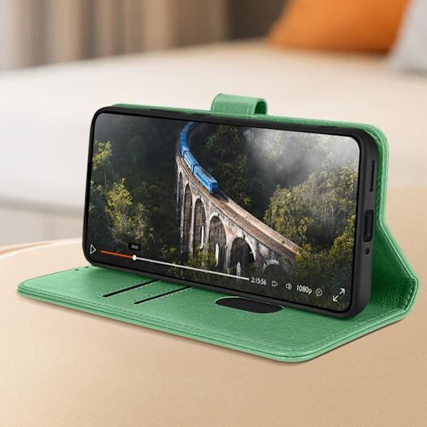 Kotelo Xiaomi 13T:lle ja 13T Prolle - AVIZAR - Chesterfield Series - Jalustatoiminto - Vihreä Grön