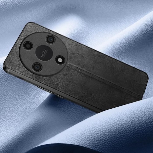 AVIZAR Skyddsfodral för Honor Magic 6 Lite 5G - Svart - Kohudsläderlook Svart