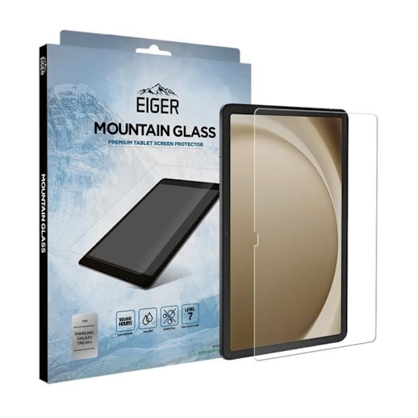 Näytönsuoja - EIGER - Galaxy Tab A9 Plus - 9H karkaistu lasi - Läpinäkyvä - 0,33mm