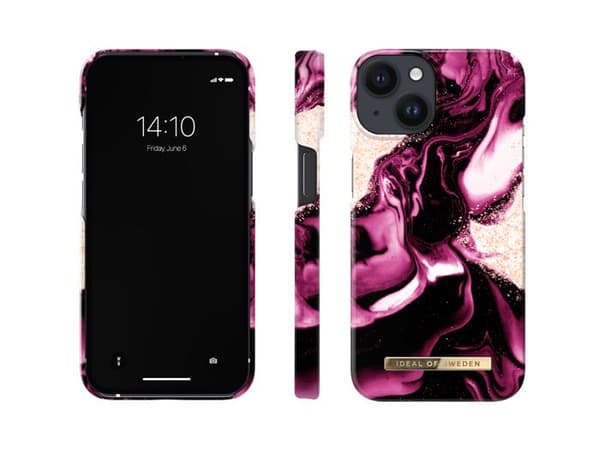 Coque IDEAL OF SWEDEN til iPhone 13 og 14 - Model Golden Ruby Marble