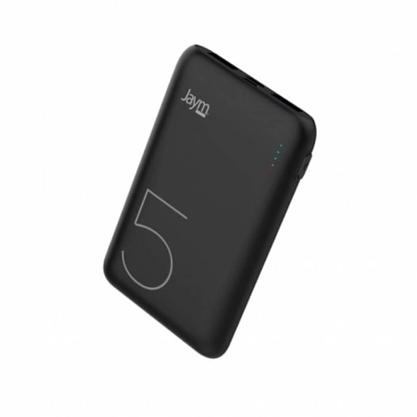 Nødstrømsbatteri 5000 mAh med 2 USB-A / USB-C / Micro USB Kompakt Jaym Sort Svart