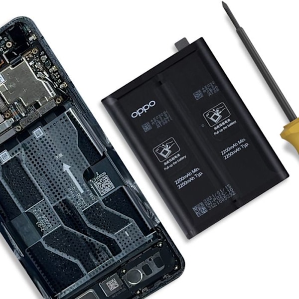 Intern batteri til Oppo Find X3 Neo 4500mAh BLP825 Sort Svart