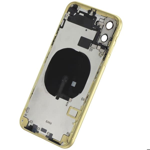 Komplet Chassis til iPhone 11 med Bagglas og Induktionsspole Integreret Gul Gul