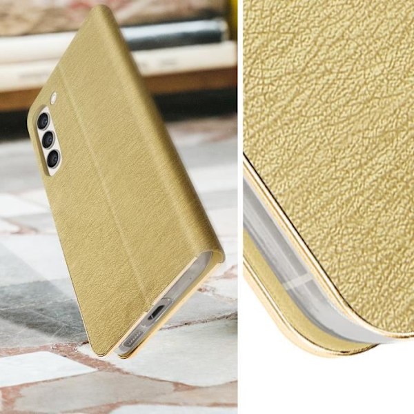 AVIZAR Cover til Samsung Galaxy S23 Plus - Gul - Magnetisk klap - Video Support Gul