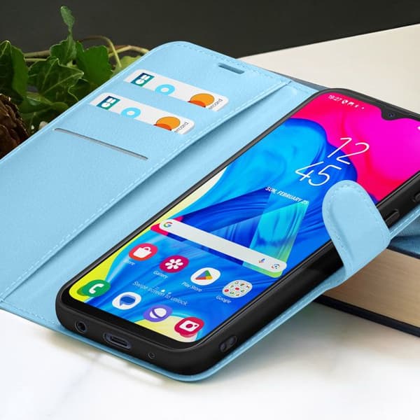 Plånboksfodral för Galaxy M10 med Stödfunktion och Magnetflik Zanaé Ljusblå Blå