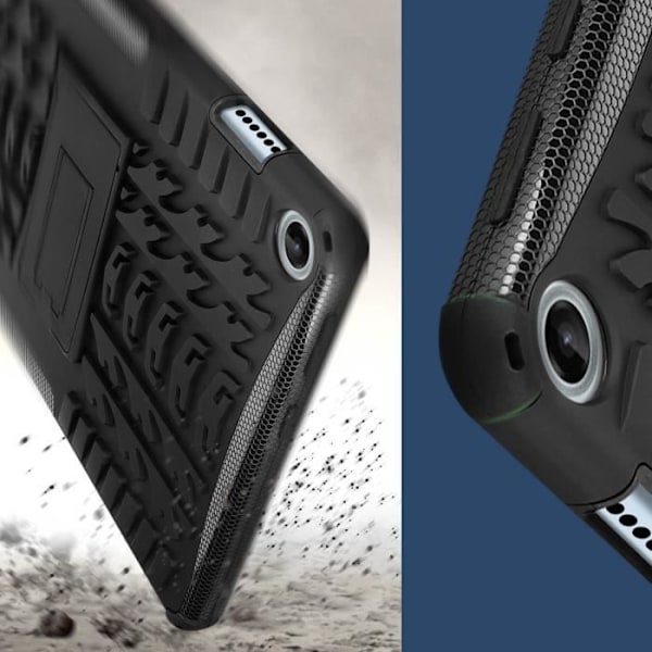Fodral till Lenovo Tab M10 Gen 3 - AVIZAR - Stötsäker Bi-Material - Svart Svart