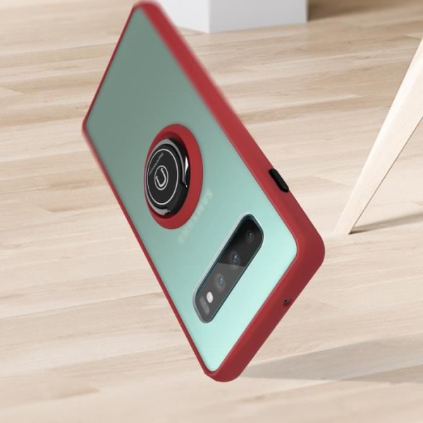 Samsung Galaxy S10 Red Case - AVIZAR - Metalring - Video Support Röd