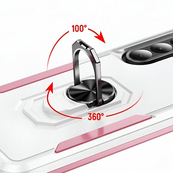 Stötdämpande Skal för Samsung Galaxy A56 med Ringstöd Vit Vit
