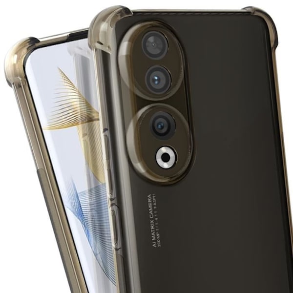 Stødsikker etui til Honor 90 silikoneforstærkede hjørner Imak Translucent Black