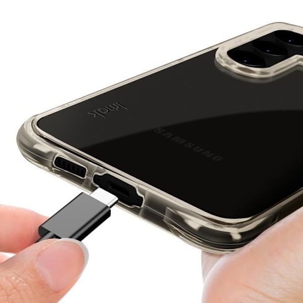Samsung Galaxy S24 FE Silikoni Iskunvaimennus Kulmasuojus iMak Musta Läpinäkyvä Svart