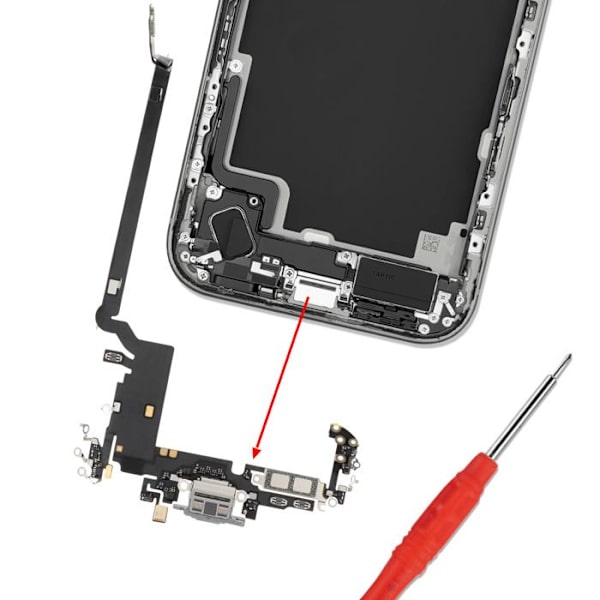 USB-C opladerstik til iPhone 17 Pro Max med indbygget mikrofon sølv Grå