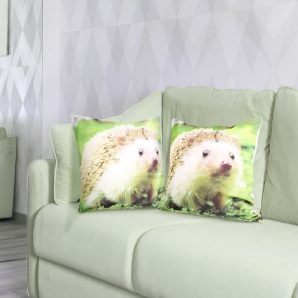 2 kpl 40x40 cm tyynyliinoja Siili Puutarha -kuviolla Flerfärgad