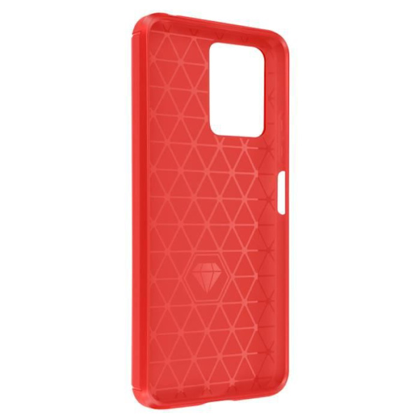 Kotelo Xiaomi Redmi Note 12 5G:lle - AVIZAR - Vahvistettu pehmeä - Hiiliharjattu efekti - Punainen Röd