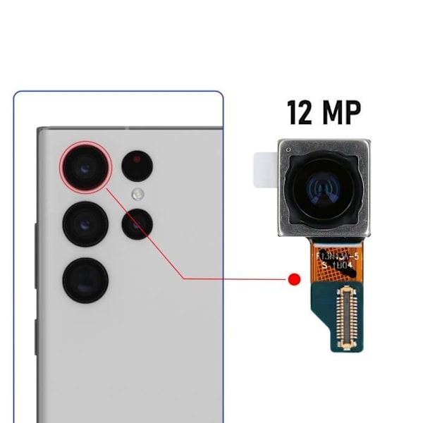 Reservedel Ultra vidvinkel kamera til Samsung Galaxy S22 Ultra 12MP Original Samsung Sort