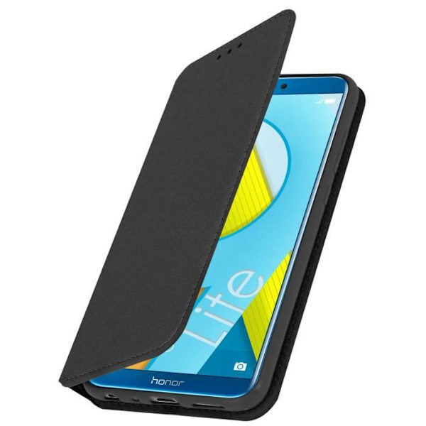 Etui Folio - Honor - 9 Lite - Ekoleder - Magnetstängning - Stödfunktion Svart