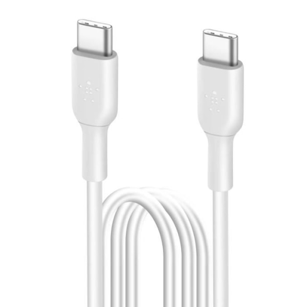 Kabel USB-C till USB-C Strömförsörjning 18W Beständig 1m Belkin Boost Charge vit