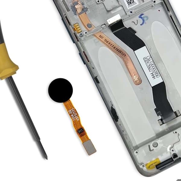 Fingerprint reader - Xiaomi Redmi Note 8 Pro - Mineral Gray - 100% brand new - Integrated connection cable Grå