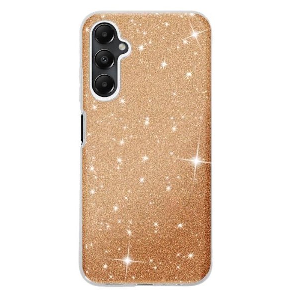 Glittrande skyddsfodral för Samsung Galaxy A05S, stöttålig, guld. Gul