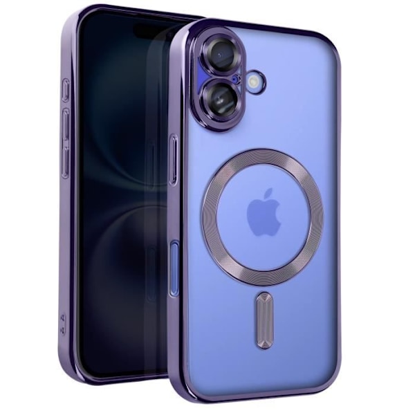 MagSafe Cover - AVIZAR - iPhone 16 Plus - Silikone - Lilla Chrome Contour - Fuld kamerabeskyttelse Lila