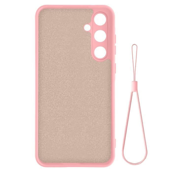 Fodral till Samsung Galaxy A55 - AVIZAR - Matt halvstyvt - Anti-fingeravtryck - Puderrosa handledsrem Rosa