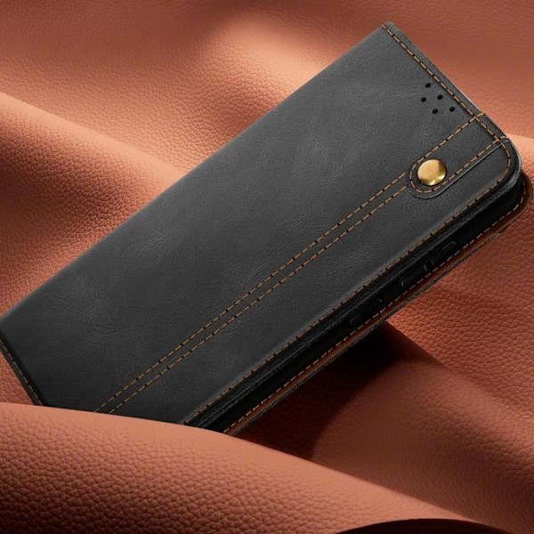 Etui til Samsung Galaxy S24 FE Flip Magnetic Stitched Wallet Sort Svart