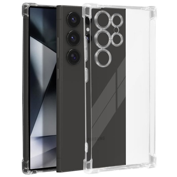 Taske til Samsung Galaxy S24 Ultra - AVIZAR - Forstærkede hjørner - Stødsikker - Gennemsigtig Transparent