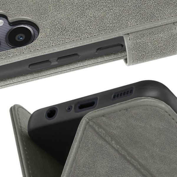 Etui til Samsung Galaxy A05 - AVIZAR - Wallet Flip og Video Support - Grå Grå