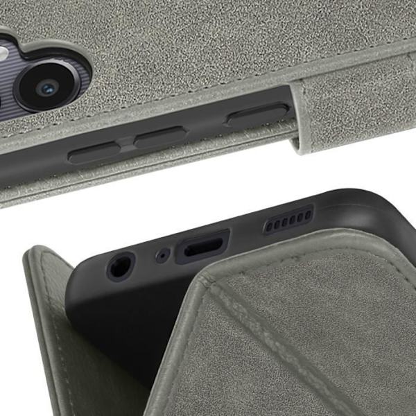 Fodral till Samsung Galaxy A05 - AVIZAR - Wallet Flip och Video Support - Grå Grå