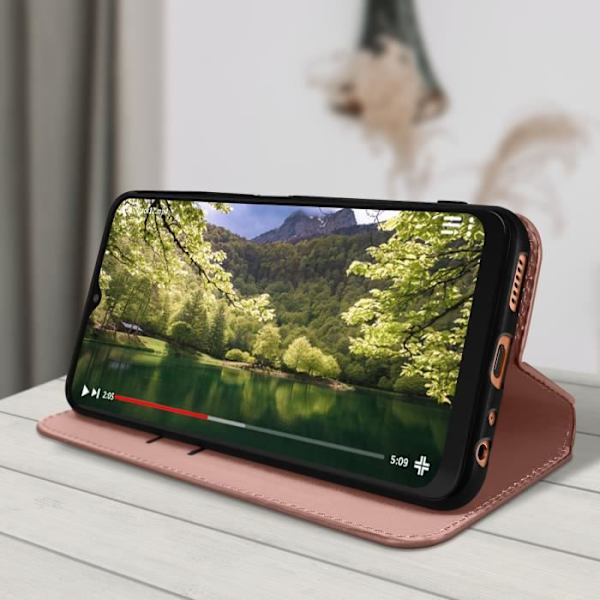 Samsung Galaxy A13 etui - AVIZAR - Video Support Wallet Cover - Pink Rosa