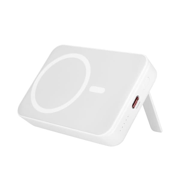 Externt batteri - BWOO - 10000mAh - USB-C 20W - MagSafe - Fällbart stöd Vitt Vit