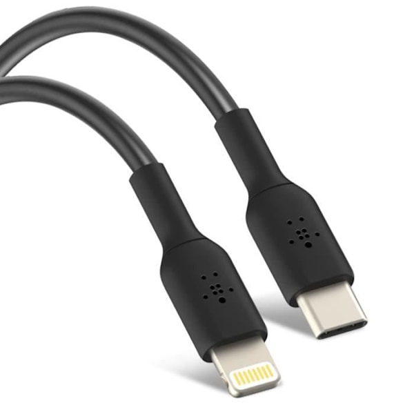 USB-C til Lightning Strømforsyningskabel 18W Synkronisering 1m Belkin Sort