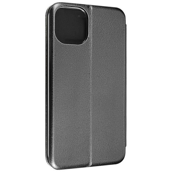 Telefonfodral - AVIZAR - iPhone 14 - Svart konstläder - Fullständigt skydd - Modulär flik Svart
