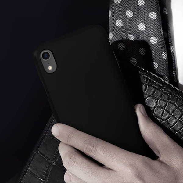 Puhelimen kuori - Apple - iPhone XR - Pehmeä silikonigeeli - Mattapinta - Kiiltävät reunat svart