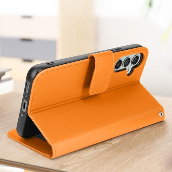 Frog Case til Samsung A34 5G Wallet Support Håndledsrem Orange