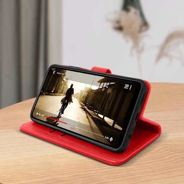 Etui för Samsung Galaxy A32 5G - Chesterfield - Röd - Semihård - Magnetisk - Videostöd Röd