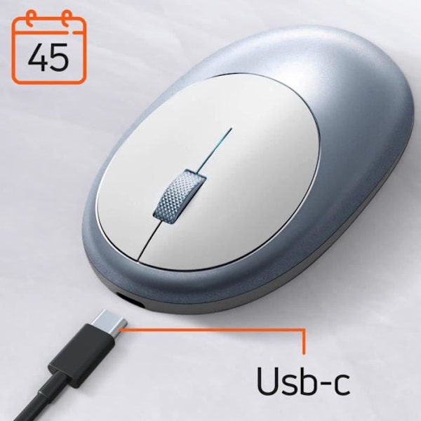 Bluetooth Mus Ergonomisk Design Genopladelig USB-C M1 Satechi Blå Blå