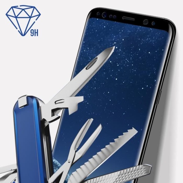 Film til Samsung Galaxy S8 - 3mk - Hardglass Max - Tempereret glas - Forstærket kant - Sort Svart