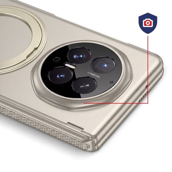 Heltäckande skal för Honor Magic V6 med stödring och härdat glas grå Grå