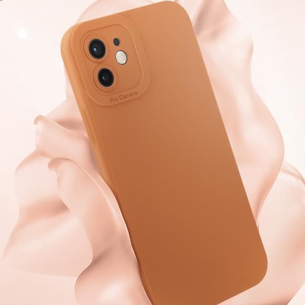 Suojakuori iPhone 11:lle Silicone Matt Camera Protection Vaaleanruskea kastanj