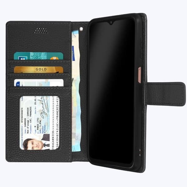 Etui - AVIZAR - Samsung Galaxy M13 og M23 - Fuld beskyttelse - Videounderstøttelse - Sort håndledsrem Svart