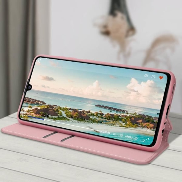 Housse - Honor - 9A - Øko-læder - Rose Gold - Støttfunktion - Magnetisk lukning Rose guld