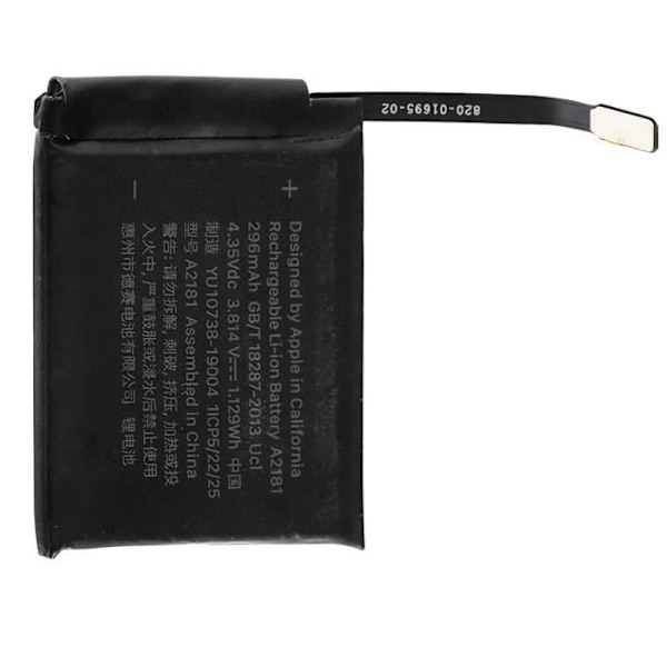 Internt batteri til Apple Watch Series 5 og SE (44 mm) - Mærke - Model - Kapacitet 296mAh - Sort