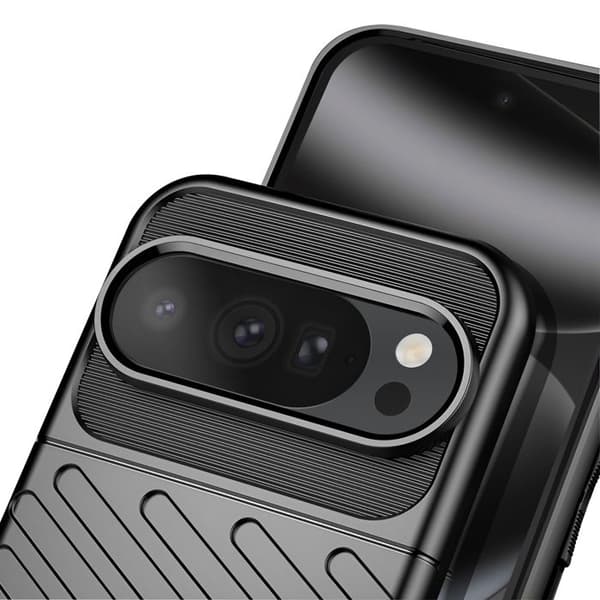 Cover - ADVARSEL - Google Pixel 10 / 10 Pro - Stødabsorberende - Blød Silikone - Struktureret Sort Svart